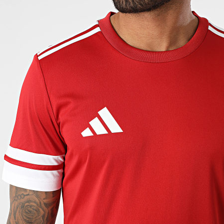 Adidas Sportswear - Ensemble Tee Shirt Et Short Jogging A Bandes SQUA25 Jersey JE2601 JE7745 Rouge Blanc